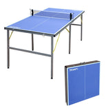 ZUN 6ft Mid-Size Table Tennis Table Foldable & Portable Ping Pong Table Set for Indoor & Outdoor Games 46556883