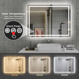 48"*36"LED Bathroom Mirror,Front-Lit and Back-Lit, Stepless Dimmable, 3 Colors CRI90, Brightness T3177P320625