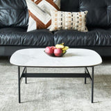 Small Coffee Table for Living Room,Modern Rock Beam Ceramic Coffee Table,Low Square Center Table W1911P268306