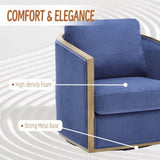 COOLMORE Corduroy Barrel Chair, Comfortable Accent Sofa Chair for Living Room, 360 Degree W395P220273