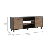 ZUN Cannon 3-Shelf 2-Door TV Stand Carbon Espresso B06280507