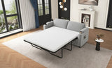72.8" Corduroy Sleeper Sofa Loveseat Sofa with Full Size Mattress, USB Ports, Cup Holders, N719P208880E