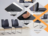 Black PU Dining Chair Set.Uniquely designed black dining chairs. PU material, paired with silver W2920P225019