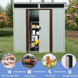 6ft x 5ft Outdoor Metal Storage Shed White W54071040