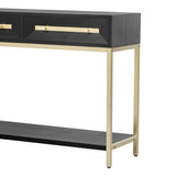 TREXM Entryway Table, Console Table with Two Drawers, Retro Hallway Table with Striking Geometric N715P227910B