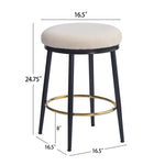 ZUN 24.75'' Modern Counter Stools Set of 2,White Counter Stools with iron Frame,Sponge N780P189729W