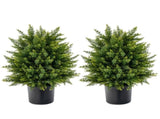 2-Pack 21.5" Artificial Topiary Ball Tree - Realistic Cedar Balls, PE/PVC Material, Green 71031638