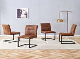 4 Ergonomic Brown Technology Fabric Dining Chairs, Perfectly Blending Comfort And Simplicity. A Box W1151P266890
