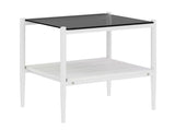 Set of 2 Rectangle End Table, Tempered Glass Tabletop with MDF layer, Modern Table for Living Room , W241P184250