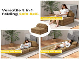 Convertible Corduroy Lounge Chair with Tufted Design, Full Foam Support, Fold-Out Sleeper & 43139691