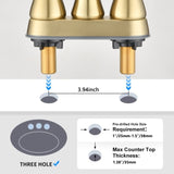 2-Handle Bathroom Sink Faucet with Pop-up Drain Brushed Golden W122458635
