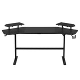 Techni Sport TS911D Gaming Desk with Shelves & Accessory Holder, Black B031P269895