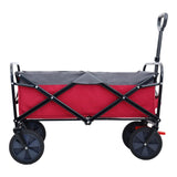 150L Collapsible Wagon Cart Foldable, Utility Garden Wagon with 360lbs Weight Capacity, Heavy Duty W321P269220