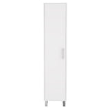 Laska 70" Tall Storage Cabinet Broom Closet with Broom Hangers,and Four Shelves White B070P214554