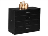 4-Drawer Particleboard Drawer Cabinet with Textured Melamine Finish 25.98*12.99*28.74in Black 26794048