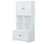 ZUN Tall and Wide Bathroom Floor Storage Cabinet, Bathroom Storage Unit, Freestanding Cabinet with 4 N725P179705K