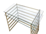 Shona Clear Glass Top & Antique Gold Finish Writing Desk B2726P457136