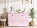 Modern Simple 4-Drawer Dresser Nightstand PINK 03881898