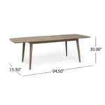 ZUN Outdoor Acacia Wood Expandable Dining Table, Gray 65428.00GRY