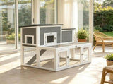 Rabbit Hutch Wooden 2 Story Bunny Cage with Run Waterproof Openable Roof Pull Out Tray Ramp 25143845