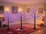 3 Pac Christmas Tree with Purple Lights, 4FT 5FT and 6FT, Lighted Black Tree for Christmas PX283443AAF