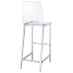 ZUN Clear and Chrome Bar Stools B062P145576