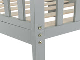 Wooden Baby Toddler Bed Children Bedroom Furniture with Safety Guardrails Gray 65296253