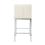 ZUN Modern Design High Counter Stool Electroplated leg Kitchen Restaurant white pu Bar Chair W210123603