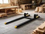 2000 lbs 60" Clamp-On Pallet Forks, Heavy Duty Tractor Bucket Forks with Adjustable Stabilizer Bar 05465201