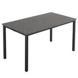 ZUN Disassemble rectangular dining table with straight feet MDF grey PVC marble surface 120*76*76cm N101 10906772