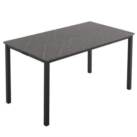 ZUN Disassemble rectangular dining table with straight feet MDF grey PVC marble surface 120*76*76cm N101 10906772