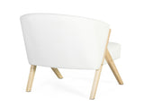 Modern Accent Chair with White Upholstery and Solid Wood Frame, Minimalist Lounge Chair for Living N767P203866W