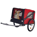 ZUN Dog Bike Trailer, Breathable Mesh Dog Cart with 3 Entrances, Safety Flag, 8 Reflectors, Folding Pet 55291852