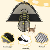 Outdoor Cat Play Tent with Tunnel, Portable Cat Playhouse Indoor Outdoor, Cat Playpen Enclosed 51628562