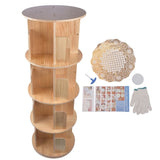 Rotating Bookshelf 360 Degrees 4 Tier Stackable Solid Wood Bookshelf Organizer 20873034