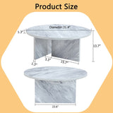 A Multi-style Decor Friendly MDF White Round Coffee Table, Featuring Modern Minimalism and Nordic W3226P278924