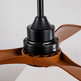 Hot sales 42 Inch Modern Black Ceiling Fan With Light 3 Solid Wood Blades Remote Control Reversible W2991P338643