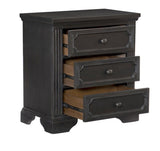 Traditional Design 3-Drawers Nightstand 1pc Charcoal Finish Rustic Style Bedroom Furniture B011P233653