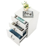 White Wood Grain Density Board Three Drawers Wooden Filing Cabinet 50763248