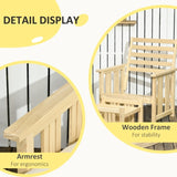 Patio Furniture Set, Wood Outdoor Patio Chair with Ottoman, 2 Piece Cushioned Outdoor Lounge Chair, W2225142509