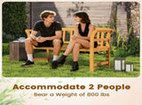 2-Person Acacia Wood Outdoor Bench, 119.3850.8078.74cm 800LBS Capacity Patio Loveseat with 27240101