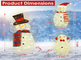 3-Piece 2D Outdoor Snowman Christmas Decorations Yard, 30 inch Pre Lit Snowman Family with Led 89455753