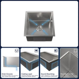 Kitchen Sink 18" x 18" Multifunctional Undermount Workstation Kitchen Sink S304 Stainless Steel T3177P286044