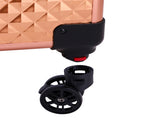 4-in-1 Draw-bar Style Interchangeable Aluminum Rolling Makeup Case-Rose Gold 14821135