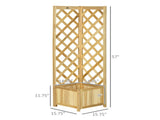 Wooden Climbing Vine Raised Garden Bed for Balcony Gardening, Planter with Trellis for Flowers 53242736