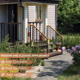 Matte Black Outdoor 3 Level Iron Handrail 42693000