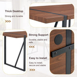 Industrial Rectangular Walnut Color Wood Grain Dining Table for 4-6 people with 1.5 inch thick W1151P209830