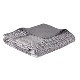 ZUN 6 Piece Reversible Jacquard Quilt Set with Throw Pillows Grey/Taupe Full/Queen B03597477