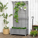 ZUN Wood Planter with Trellis for Vine Climbing （Prohibited by WalMart） 62491236