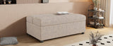 ZUN Twin Size Folding Ottoman Sleeper Bed with Mattress Convertible Guest Bed Light Gray WF307724AAE